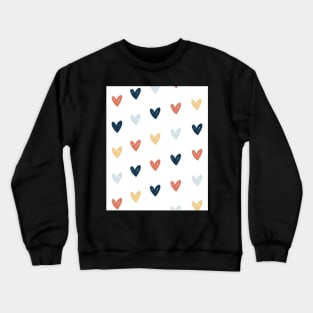 Neutral Pastel Colors Cute Love Hearts With White Background Crewneck Sweatshirt